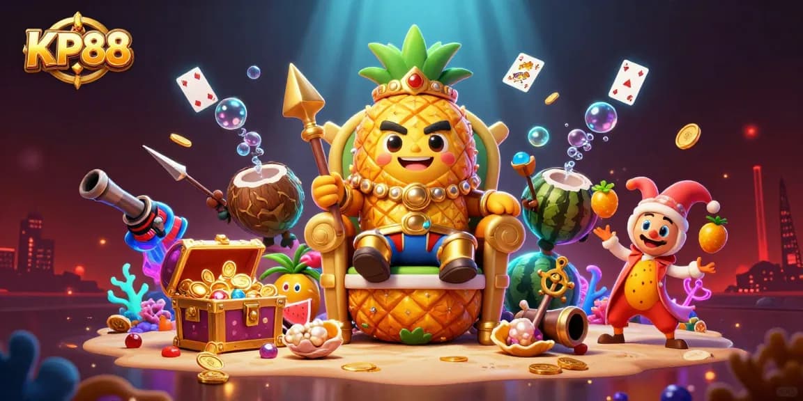 Experience the excitement at KP88 Casino with vibrant gaming elements and engaging characters.