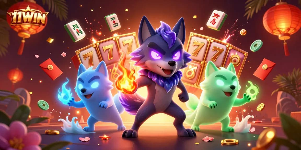 Boost your luck at 11WIN with an enchanting 3D casino illustration featuring vibrant slot games.