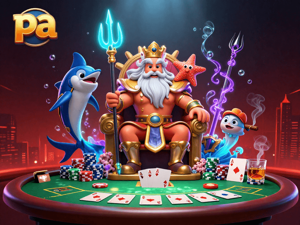 Experience thrilling poker action with pa, as Neptune reigns over vibrant gameplay.