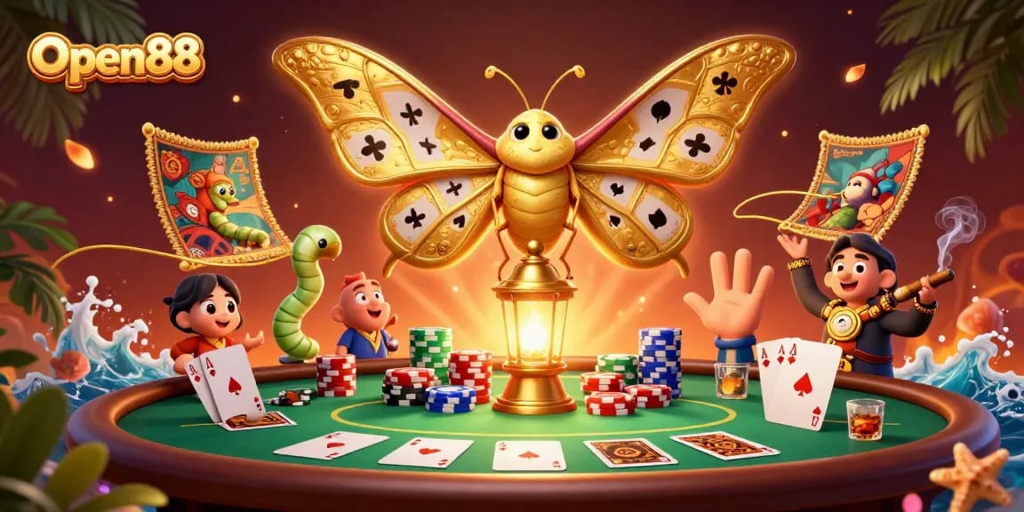 Experience thrilling gaming at Open88 with a vibrant illustration of unique casino elements.