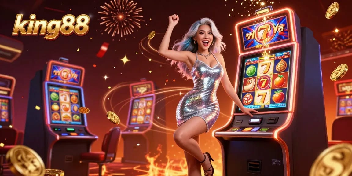 Experience the thrill of king88 slots with vibrant graphics and jackpot excitement in an engaging casino scene.