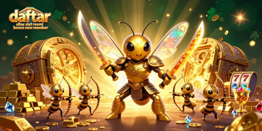 Engage with daftar situs slot resmi bonus new member through a vibrant 3D casino illustration with dynamic slot elements.