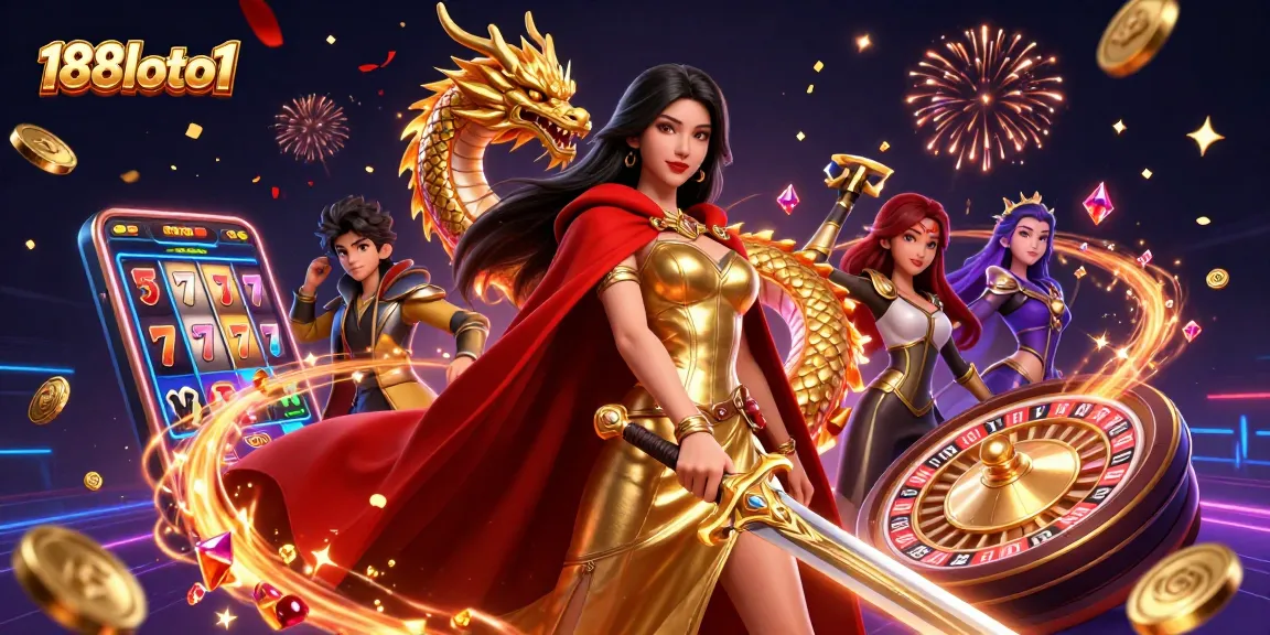 Experience thrilling gaming with 188loto1 through our engaging casino illustration of lucky moments.
