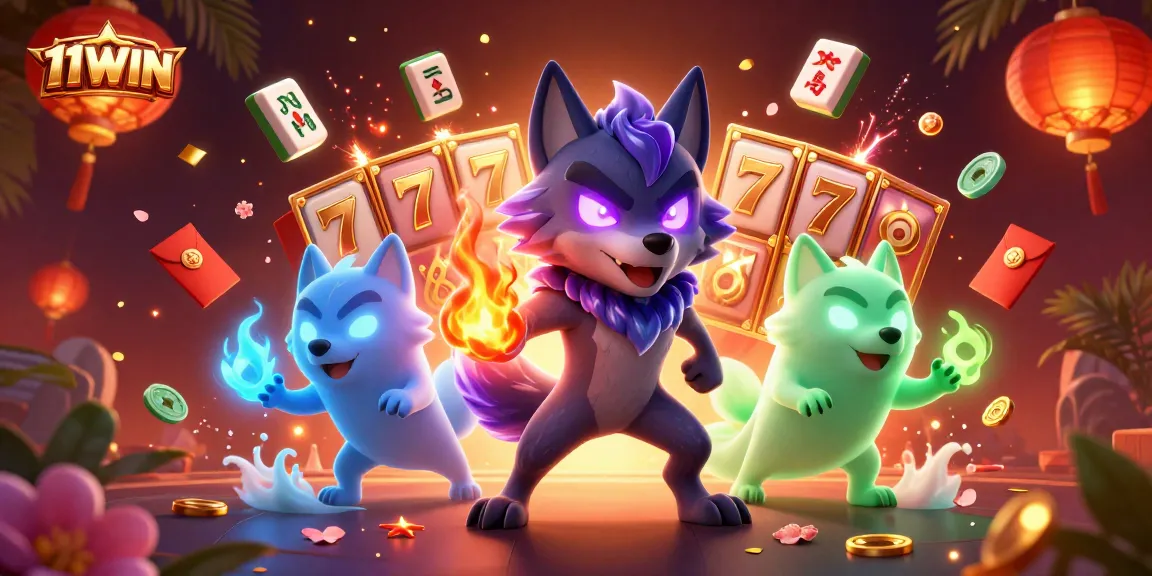 Boost your luck at 11WIN with an enchanting 3D casino illustration featuring vibrant slot games.
