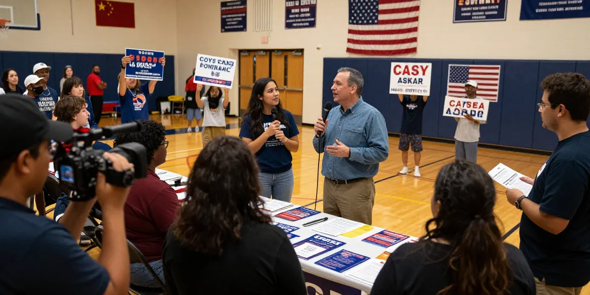 Casey Askar engaging with voters at a community event, highlighting political campaign interactions and local involvement.