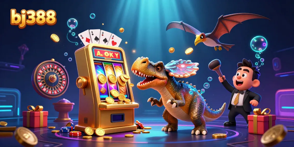 Experience thrilling jackpot action at bj388 with a pachycephalosaurus and casino elements!