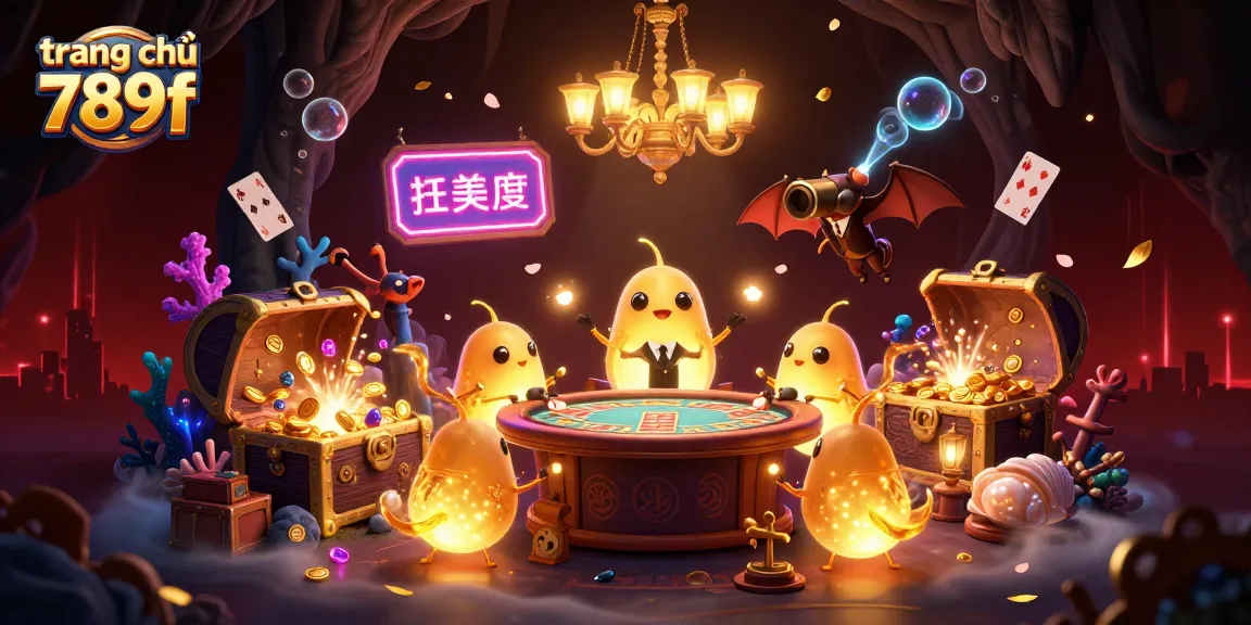 Light up your gaming at trang chủ 789f with bioluminescent characters in a vibrant casino scene.