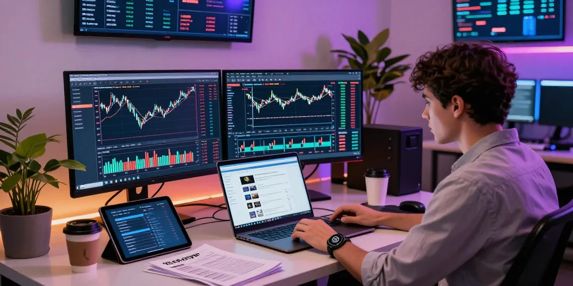 Kinetic KHype trading analysis in a modern tech environment with dual monitors and market charts.
