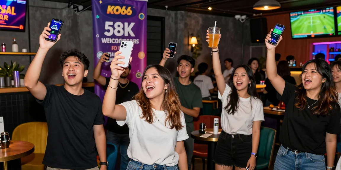 Celebration of KO66 app launch with vibrant crowd enjoying the event.