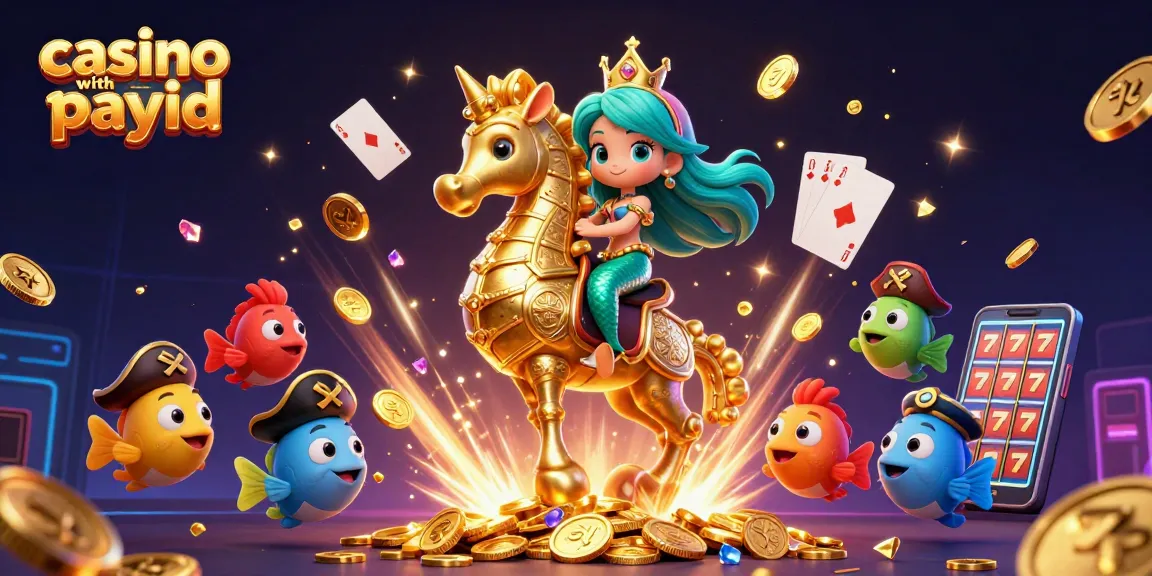 Experience thrilling gambling action with a casino with payid featuring a vibrant mermaid and seahorse.