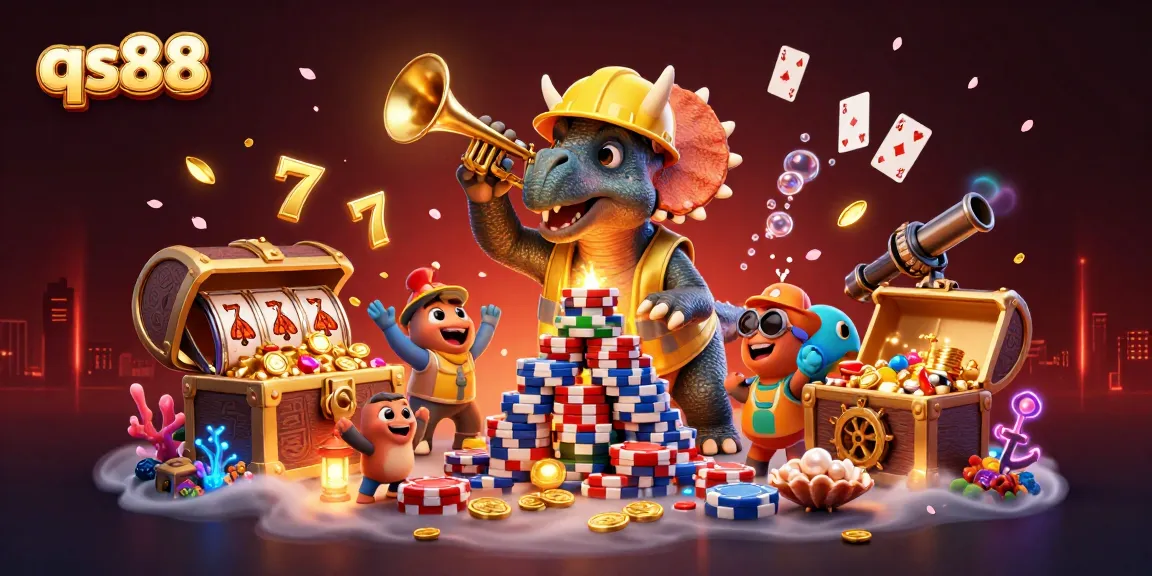 Engage in exciting gameplay at qs88 with vibrant casino elements in a rich 3D illustration.